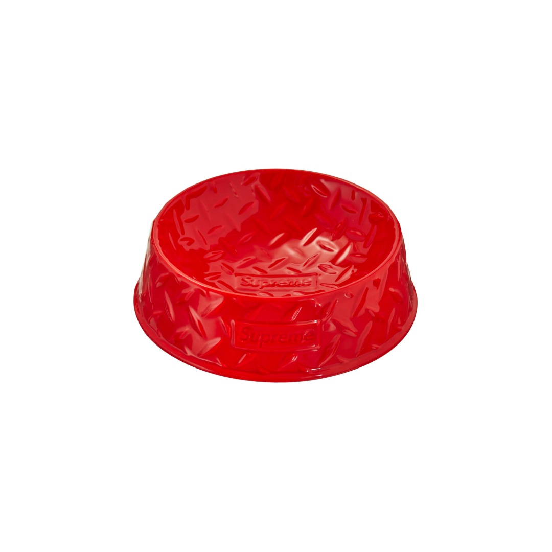 Supreme Diamond Plate Dog Bowl 'Red'