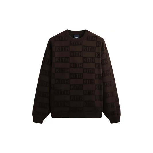 Kith Flocked Monogram Nelson Crewneck 'Black'