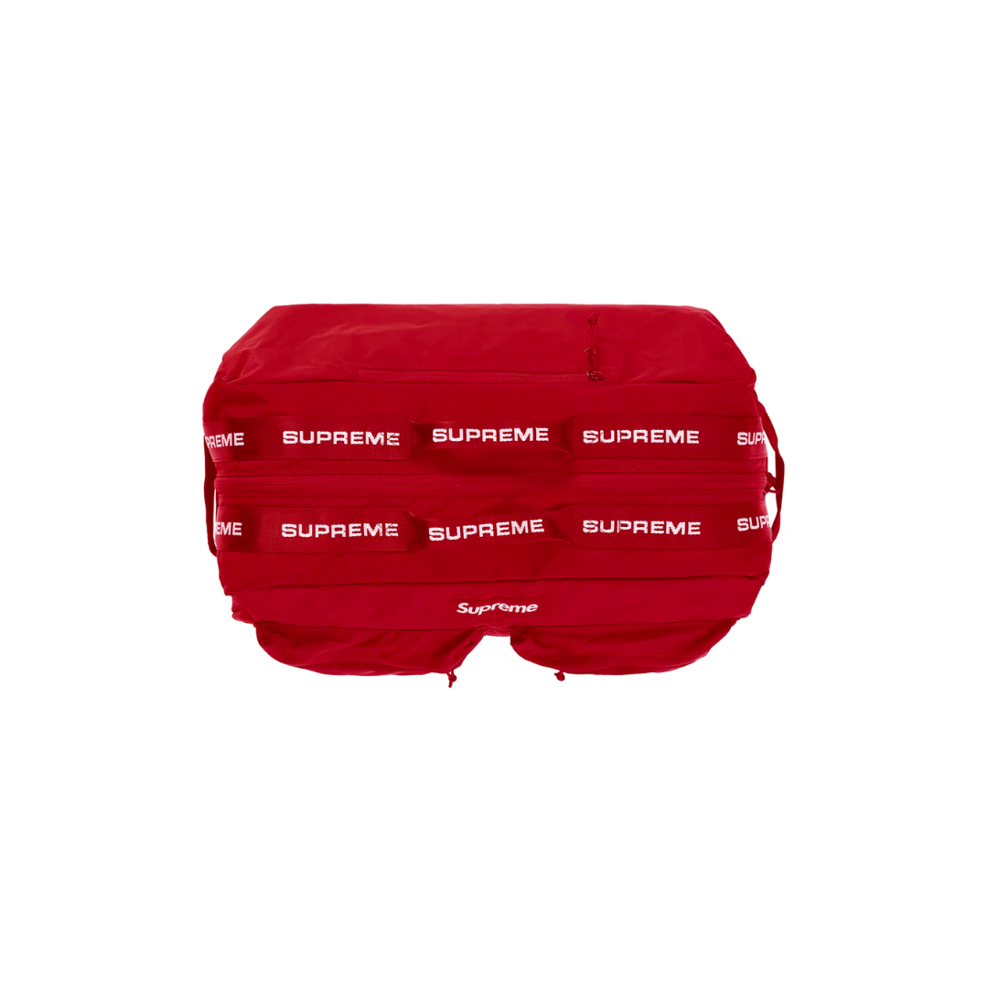 SUPREME NYLON RED DUFFLE BAG FW22